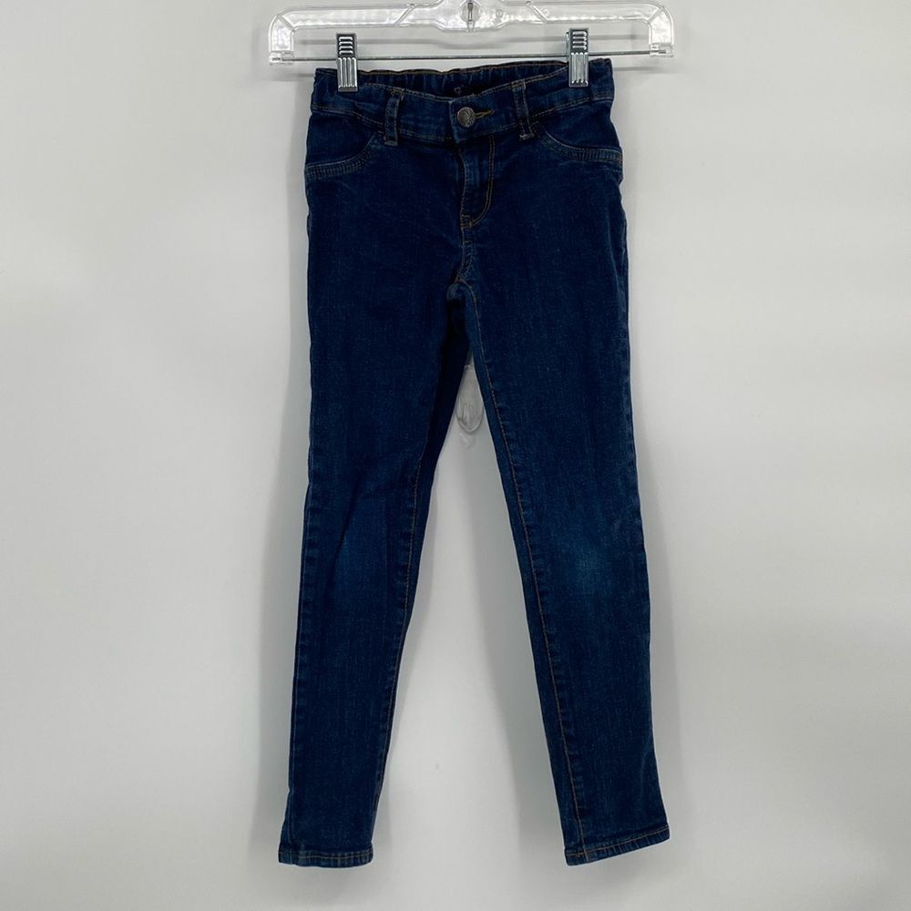 the Childrens Place Dark Wash Jeggings Jeans 6x/7 Skinny Adjustable Waist